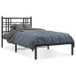 vidaXL Bettgestell mit Kopfteil Metall Schwarz 107x203 cm vidaXL Bettgestell mit Kopfteil Metall Schwarz 107x203 cm