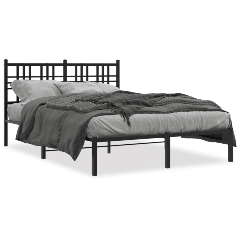 vidaXL Bettgestell mit Kopfteil Metall Schwarz 120x200 cm vidaXL Bettgestell mit Kopfteil Metall Schwarz 120x200 cm