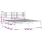 vidaXL Bettgestell mit Kopfteil Metall Schwarz 183x213 cm vidaXL Bettgestell mit Kopfteil Metall Schwarz 183x213 cm