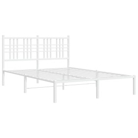 vidaXL Bettgestell mit Kopfteil Metall Weiß 140x200 cm