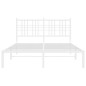 vidaXL Bettgestell mit Kopfteil Metall Weiß 140x200 cm vidaXL Bettgestell mit Kopfteil Metall Weiß 140x200 cm