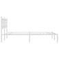 vidaXL Bettgestell mit Kopfteil Metall Weiß 140x200 cm vidaXL Bettgestell mit Kopfteil Metall Weiß 140x200 cm
