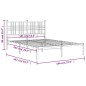 vidaXL Bettgestell mit Kopfteil Metall Weiß 140x200 cm vidaXL Bettgestell mit Kopfteil Metall Weiß 140x200 cm