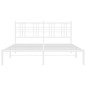 vidaXL Bettgestell mit Kopfteil Metall Weiß 160x200 cm vidaXL Bettgestell mit Kopfteil Metall Weiß 160x200 cm