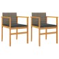 vidaXL Gartenstühle mit Kissen 2 Stk. Grau Poly Rattan Massivholz vidaXL Gartenstühle mit Kissen 2 Stk. Grau Poly Rattan Massivholz