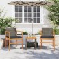 vidaXL Gartenstühle mit Kissen 2 Stk. Grau Poly Rattan Massivholz vidaXL Gartenstühle mit Kissen 2 Stk. Grau Poly Rattan Massivholz