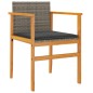 vidaXL Gartenstühle mit Kissen 2 Stk. Grau Poly Rattan Massivholz vidaXL Gartenstühle mit Kissen 2 Stk. Grau Poly Rattan Massivholz