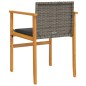 vidaXL Gartenstühle mit Kissen 2 Stk. Grau Poly Rattan Massivholz vidaXL Gartenstühle mit Kissen 2 Stk. Grau Poly Rattan Massivholz