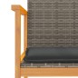 vidaXL Gartenstühle mit Kissen 2 Stk. Grau Poly Rattan Massivholz vidaXL Gartenstühle mit Kissen 2 Stk. Grau Poly Rattan Massivholz