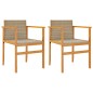 vidaXL Gartenstühle 2 Stk. Beige Poly Rattan und Massivholz vidaXL Gartenstühle 2 Stk. Beige Poly Rattan und Massivholz