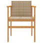 vidaXL Gartenstühle 2 Stk. Beige Poly Rattan und Massivholz vidaXL Gartenstühle 2 Stk. Beige Poly Rattan und Massivholz