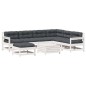 vidaXL 8-tlg. Garten-Lounge-Set mit Kissen Weiß Massivholz Kiefer vidaXL 8-tlg. Garten-Lounge-Set mit Kissen Weiß Massivholz Kiefer