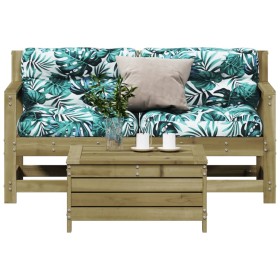 vidaXL 3-tlg. Garten-Lounge-Set mit Kissen Kiefernholz Imprägniert