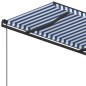 vidaXL Markise Automatisch Einziehbar mit Pfosten 5x3,5 m Blau Weiß vidaXL Markise Automatisch Einziehbar mit Pfosten 5x3,5 m Blau Weiß