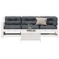 vidaXL 4-tlg. Garten-Lounge-Set mit Kissen Weiß Massivholz Kiefer vidaXL 4-tlg. Garten-Lounge-Set mit Kissen Weiß Massivholz Kiefer