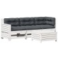 vidaXL 4-tlg. Garten-Lounge-Set mit Kissen Weiß Massivholz Kiefer vidaXL 4-tlg. Garten-Lounge-Set mit Kissen Weiß Massivholz Kiefer
