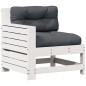 vidaXL 4-tlg. Garten-Lounge-Set mit Kissen Weiß Massivholz Kiefer vidaXL 4-tlg. Garten-Lounge-Set mit Kissen Weiß Massivholz Kiefer