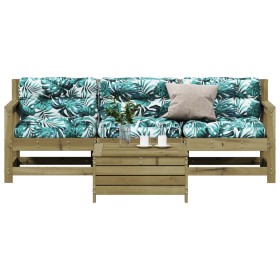 vidaXL 4-tlg. Garten-Lounge-Set mit Kissen Kiefernholz Imprägniert