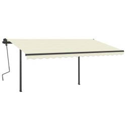 vidaXL Markise Automatisch Einziehbar mit Pfosten 4,5x3,5 m Creme