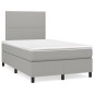 vidaXL Boxspringbett mit Matratze Hellgrau 120x190 cm Stoff vidaXL Boxspringbett mit Matratze Hellgrau 120x190 cm Stoff