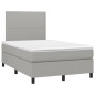 vidaXL Boxspringbett mit Matratze Hellgrau 120x190 cm Stoff vidaXL Boxspringbett mit Matratze Hellgrau 120x190 cm Stoff