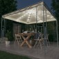 Pavillon mit LED-Lichterkette 300x300 cm Cremeweiß Pavillon mit LED-Lichterkette 300x300 cm Cremeweiß