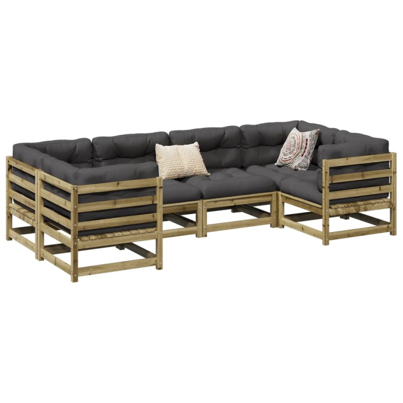 vidaXL 6-tlg. Garten-Sofagarnitur mit Kissen Kiefernholz Imprägniert vidaXL 6-tlg. Garten-Sofagarnitur mit Kissen Kiefernholz Imprägniert