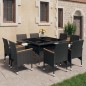 vidaXL 9-tlg. Garten-Essgruppe Poly Rattan und Hartglas Schwarz vidaXL 9-tlg. Garten-Essgruppe Poly Rattan und Hartglas Schwarz