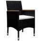 vidaXL 9-tlg. Garten-Essgruppe Poly Rattan und Hartglas Schwarz vidaXL 9-tlg. Garten-Essgruppe Poly Rattan und Hartglas Schwarz