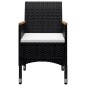 vidaXL 9-tlg. Garten-Essgruppe Poly Rattan und Hartglas Schwarz vidaXL 9-tlg. Garten-Essgruppe Poly Rattan und Hartglas Schwarz