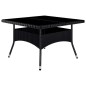 vidaXL 9-tlg. Garten-Essgruppe Poly Rattan und Hartglas Schwarz vidaXL 9-tlg. Garten-Essgruppe Poly Rattan und Hartglas Schwarz