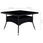 vidaXL 9-tlg. Garten-Essgruppe Poly Rattan und Hartglas Schwarz vidaXL 9-tlg. Garten-Essgruppe Poly Rattan und Hartglas Schwarz