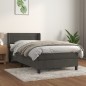 vidaXL Boxspringbett mit Matratze Dunkelgrau 100x200 cm Samt vidaXL Boxspringbett mit Matratze Dunkelgrau 100x200 cm Samt
