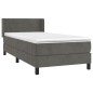 vidaXL Boxspringbett mit Matratze Dunkelgrau 100x200 cm Samt vidaXL Boxspringbett mit Matratze Dunkelgrau 100x200 cm Samt