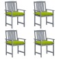 vidaXL Gartenstühle mit Kissen 4 Stk. Grau Massivholz Akazie vidaXL Gartenstühle mit Kissen 4 Stk. Grau Massivholz Akazie