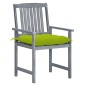 vidaXL Gartenstühle mit Kissen 4 Stk. Grau Massivholz Akazie vidaXL Gartenstühle mit Kissen 4 Stk. Grau Massivholz Akazie