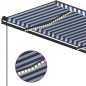 Gelenkarmmarkise Einziehbar mit LED 4,5x3,5 m Blau und Weiß Gelenkarmmarkise Einziehbar mit LED 4,5x3,5 m Blau und Weiß