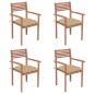 vidaXL Gartenstühle 4 Stk. mit Beigen Kissen Massivholz Teak vidaXL Gartenstühle 4 Stk. mit Beigen Kissen Massivholz Teak