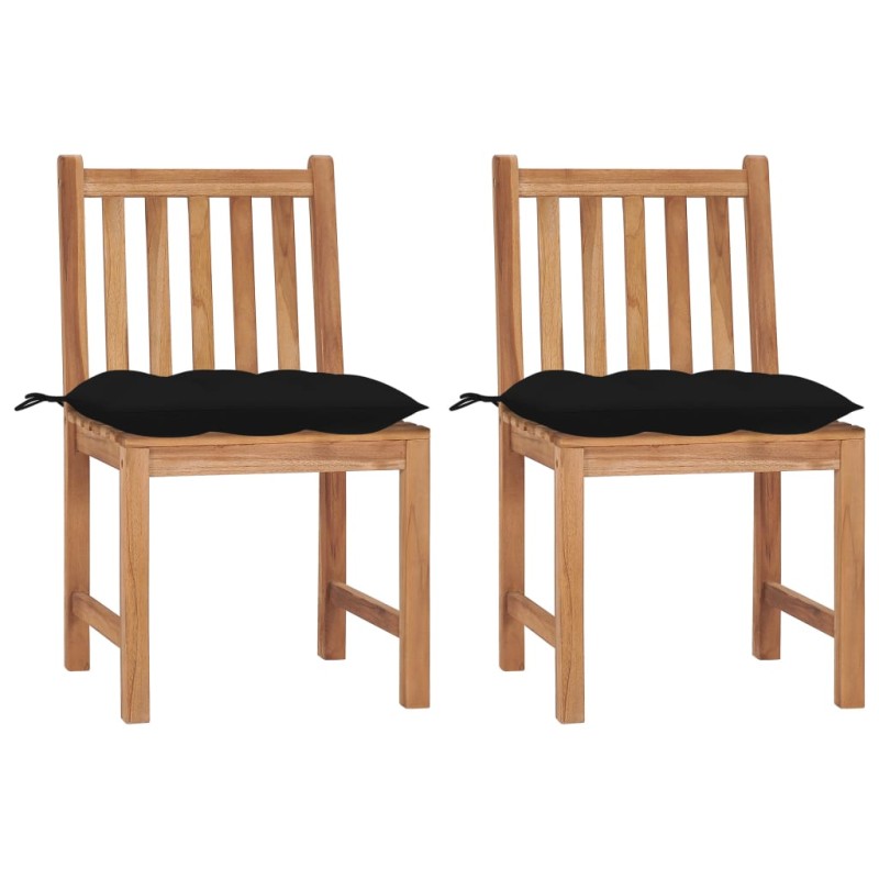vidaXL Gartenstühle 2 Stk. mit Kissen Massivholz Teak vidaXL Gartenstühle 2 Stk. mit Kissen Massivholz Teak