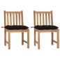 vidaXL Gartenstühle 2 Stk. mit Kissen Massivholz Teak vidaXL Gartenstühle 2 Stk. mit Kissen Massivholz Teak