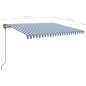 Gelenkarmmarkise Einziehbar mit LED 4,5x3,5 m Blau und Weiß Gelenkarmmarkise Einziehbar mit LED 4,5x3,5 m Blau und Weiß