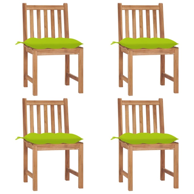 vidaXL Gartenstühle 4 Stk. mit Kissen Massivholz Teak vidaXL Gartenstühle 4 Stk. mit Kissen Massivholz Teak
