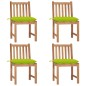 vidaXL Gartenstühle 4 Stk. mit Kissen Massivholz Teak vidaXL Gartenstühle 4 Stk. mit Kissen Massivholz Teak