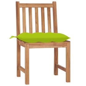 vidaXL Gartenstühle 4 Stk. mit Kissen Massivholz Teak 