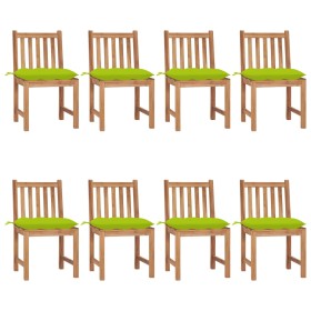 vidaXL Gartenstühle 8 Stk. mit Kissen Massivholz Teak