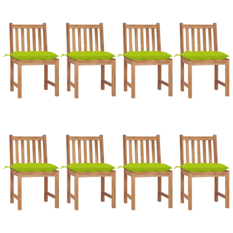vidaXL Gartenstühle 8 Stk. mit Kissen Massivholz Teak vidaXL Gartenstühle 8 Stk. mit Kissen Massivholz Teak