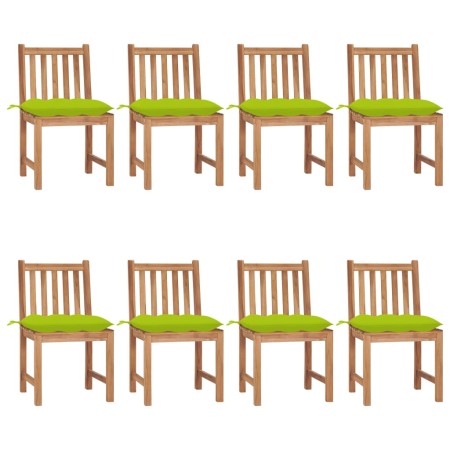 vidaXL Gartenstühle 8 Stk. mit Kissen Massivholz Teak