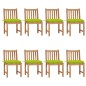 vidaXL Gartenstühle 8 Stk. mit Kissen Massivholz Teak vidaXL Gartenstühle 8 Stk. mit Kissen Massivholz Teak