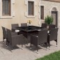 vidaXL 9-tlg. Garten-Essgruppe Poly Rattan und Hartglas Braun vidaXL 9-tlg. Garten-Essgruppe Poly Rattan und Hartglas Braun