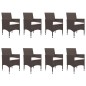 vidaXL 9-tlg. Garten-Essgruppe Poly Rattan und Hartglas Braun vidaXL 9-tlg. Garten-Essgruppe Poly Rattan und Hartglas Braun